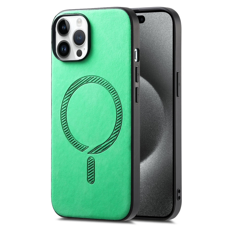 Solid Color Retro Magsafe PU Back Cover Phone Case, For iPhone 15 Pro Max, For iPhone 15 Pro, For iPhone 15 Plus