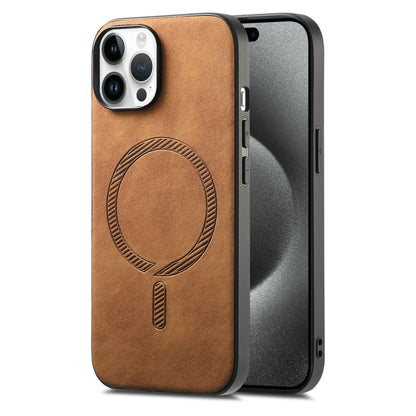 Solid Color Retro Magsafe PU Back Cover Phone Case, For iPhone 15 Pro Max, For iPhone 15 Pro, For iPhone 15 Plus