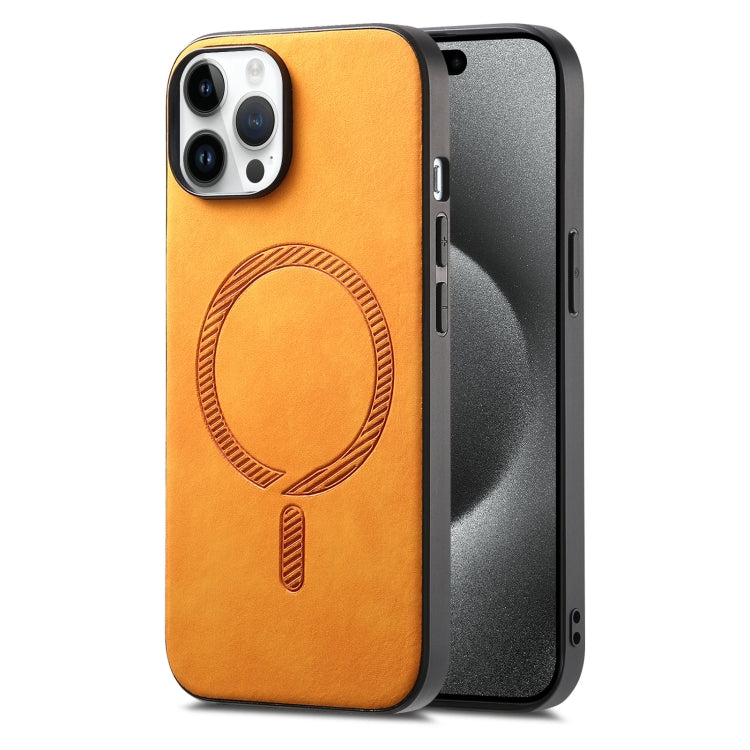 Solid Color Retro Magsafe PU Back Cover Phone Case, For iPhone 15 Pro Max, For iPhone 15 Pro, For iPhone 15 Plus