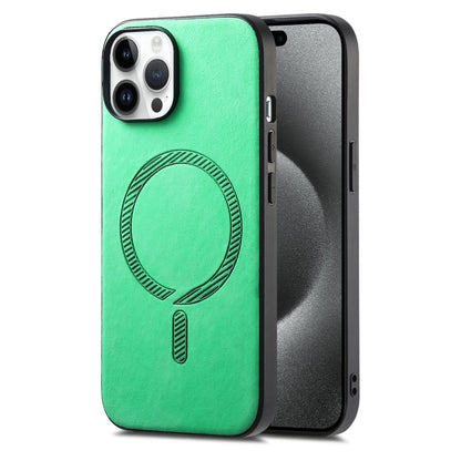 Solid Color Retro Magsafe PU Back Cover Phone Case, For iPhone 15 Pro Max, For iPhone 15 Pro, For iPhone 15 Plus
