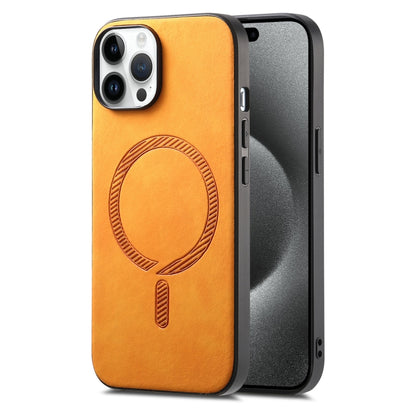 Solid Color Retro Magsafe PU Back Cover Phone Case, For iPhone 15 Pro Max, For iPhone 15 Pro, For iPhone 15 Plus