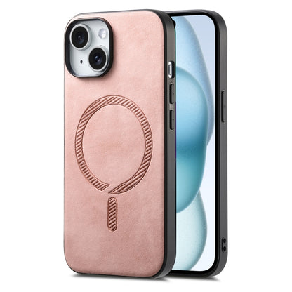 Solid Color Retro Magsafe PU Back Cover Phone Case, For iPhone 15 Pro Max, For iPhone 15 Pro, For iPhone 15 Plus