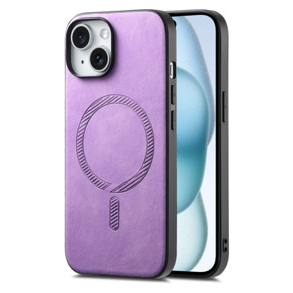 Solid Color Retro Magsafe PU Back Cover Phone Case, For iPhone 15 Pro Max, For iPhone 15 Pro, For iPhone 15 Plus