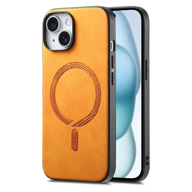 Solid Color Retro Magsafe PU Back Cover Phone Case, For iPhone 15 Pro Max, For iPhone 15 Pro, For iPhone 15 Plus