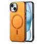 Solid Color Retro Magsafe PU Back Cover Phone Case, For iPhone 15 Pro Max, For iPhone 15 Pro, For iPhone 15 Plus