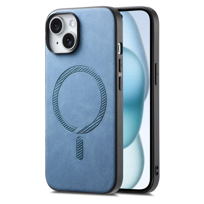 Solid Color Retro Magsafe PU Back Cover Phone Case, For iPhone 15 Pro Max, For iPhone 15 Pro, For iPhone 15 Plus