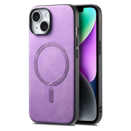 Solid Color Retro Magsafe PU Back Cover Phone Case, For iPhone 15, For iPhone 14 Plus, For iPhone 14