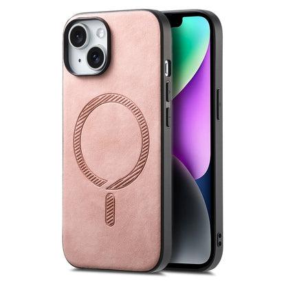 Solid Color Retro Magsafe PU Back Cover Phone Case, For iPhone 15, For iPhone 14 Plus, For iPhone 14