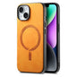 Solid Color Retro Magsafe PU Back Cover Phone Case, For iPhone 15, For iPhone 14 Plus, For iPhone 14