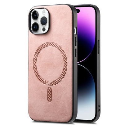 Solid Color Retro Magsafe PU Back Cover Phone Case, For iPhone 14 Pro, For iPhone 14 Pro Max, For iPhone 7 / 8 / SE 2022