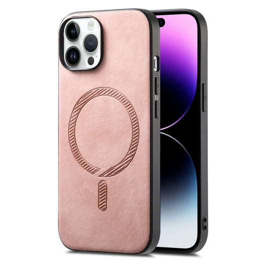 Solid Color Retro Magsafe PU Back Cover Phone Case, For iPhone 14 Pro, For iPhone 14 Pro Max, For iPhone 7 / 8 / SE 2022