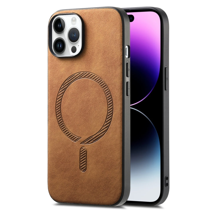 Solid Color Retro Magsafe PU Back Cover Phone Case, For iPhone 14 Pro, For iPhone 14 Pro Max, For iPhone 7 / 8 / SE 2022