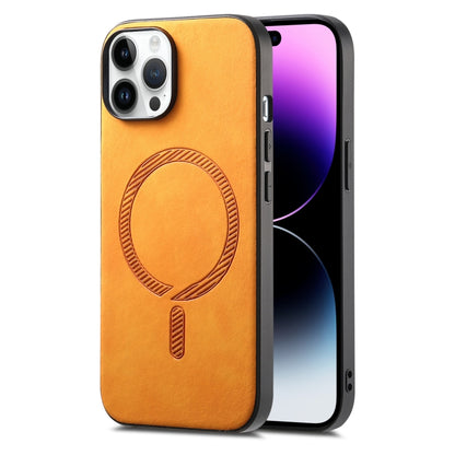Solid Color Retro Magsafe PU Back Cover Phone Case, For iPhone 14 Pro, For iPhone 14 Pro Max, For iPhone 7 / 8 / SE 2022