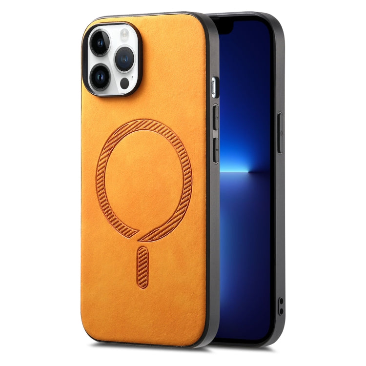 Solid Color Retro Magsafe PU Back Cover Phone Case, For iPhone 13 Pro Max, For iPhone 13 Pro, For iPhone 13