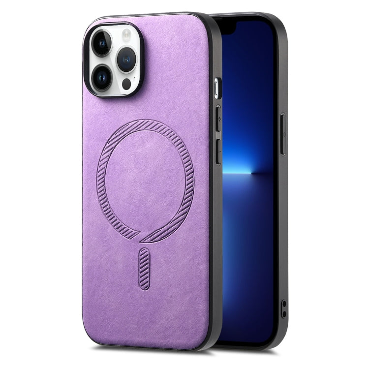 Solid Color Retro Magsafe PU Back Cover Phone Case, For iPhone 13 Pro Max, For iPhone 13 Pro, For iPhone 13