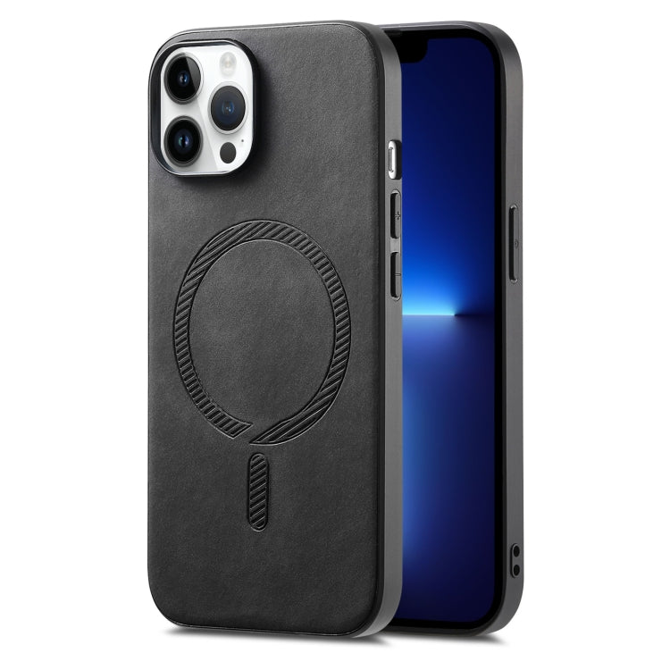 Solid Color Retro Magsafe PU Back Cover Phone Case, For iPhone 13 Pro Max, For iPhone 13 Pro, For iPhone 13