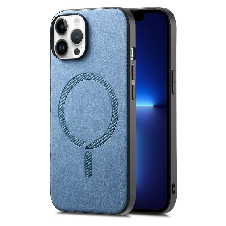 Solid Color Retro Magsafe PU Back Cover Phone Case, For iPhone 13 Pro Max, For iPhone 13 Pro, For iPhone 13
