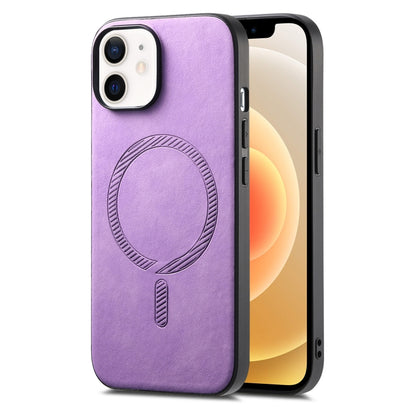 Solid Color Retro Magsafe PU Back Cover Phone Case, For iPhone 12, For iPhone 12 Pro Max, For iPhone 12 Pro