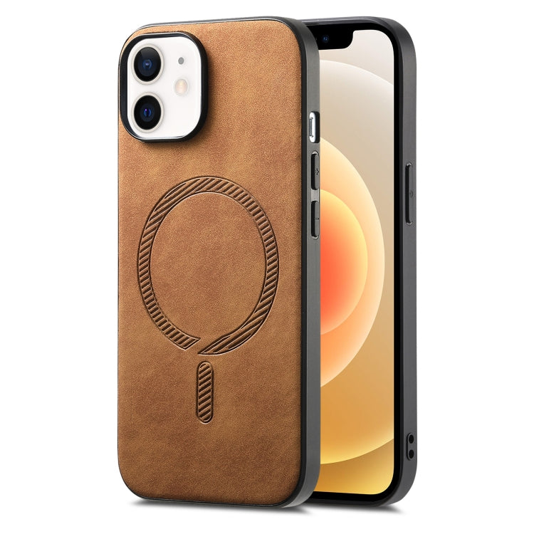 Solid Color Retro Magsafe PU Back Cover Phone Case, For iPhone 12, For iPhone 12 Pro Max, For iPhone 12 Pro