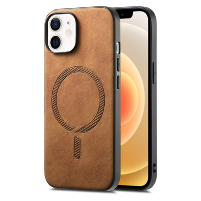 Solid Color Retro Magsafe PU Back Cover Phone Case, For iPhone 12, For iPhone 12 Pro Max, For iPhone 12 Pro