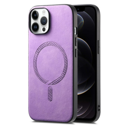 Solid Color Retro Magsafe PU Back Cover Phone Case, For iPhone 12, For iPhone 12 Pro Max, For iPhone 12 Pro