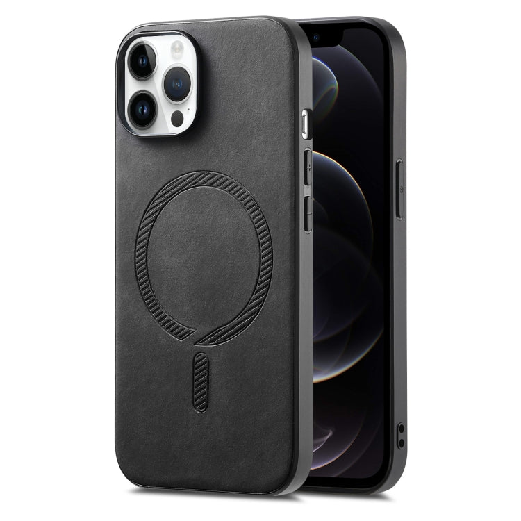Solid Color Retro Magsafe PU Back Cover Phone Case, For iPhone 12, For iPhone 12 Pro Max, For iPhone 12 Pro