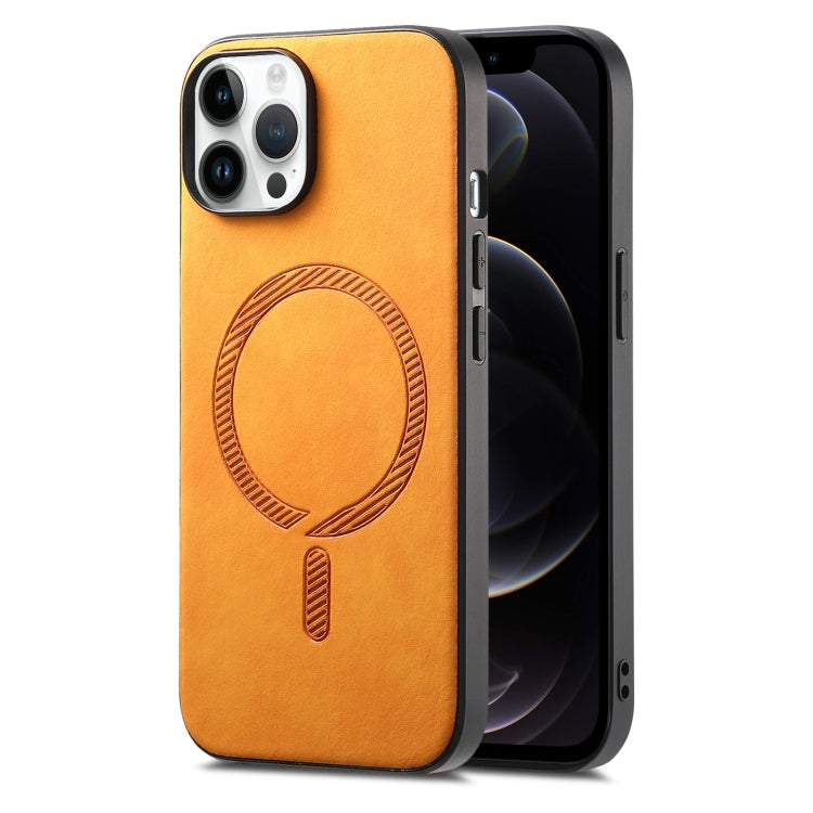 Solid Color Retro Magsafe PU Back Cover Phone Case, For iPhone 12, For iPhone 12 Pro Max, For iPhone 12 Pro