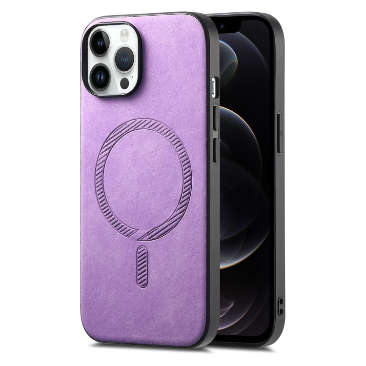 Solid Color Retro Magsafe PU Back Cover Phone Case, For iPhone 12, For iPhone 12 Pro Max, For iPhone 12 Pro