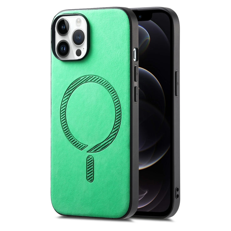 Solid Color Retro Magsafe PU Back Cover Phone Case, For iPhone 12, For iPhone 12 Pro Max, For iPhone 12 Pro