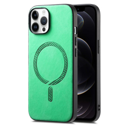 Solid Color Retro Magsafe PU Back Cover Phone Case, For iPhone 12, For iPhone 12 Pro Max, For iPhone 12 Pro