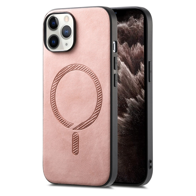 Solid Color Retro Magsafe PU Back Cover Phone Case, For iPhone 11 Pro Max, For iPhone 11, For iPhone 11 Pro