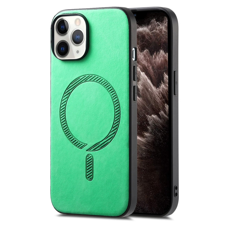 Solid Color Retro Magsafe PU Back Cover Phone Case, For iPhone 11 Pro Max, For iPhone 11, For iPhone 11 Pro
