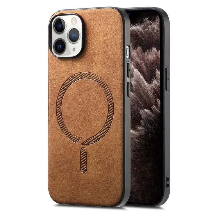 Solid Color Retro Magsafe PU Back Cover Phone Case, For iPhone 11 Pro Max, For iPhone 11, For iPhone 11 Pro