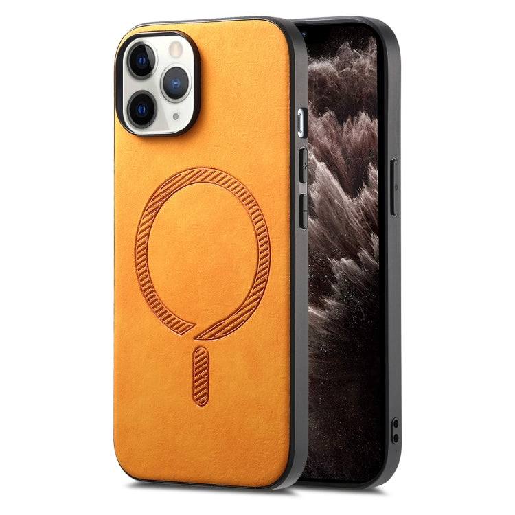 Solid Color Retro Magsafe PU Back Cover Phone Case, For iPhone 11 Pro Max, For iPhone 11, For iPhone 11 Pro