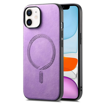 Solid Color Retro Magsafe PU Back Cover Phone Case, For iPhone 11 Pro Max, For iPhone 11, For iPhone 11 Pro