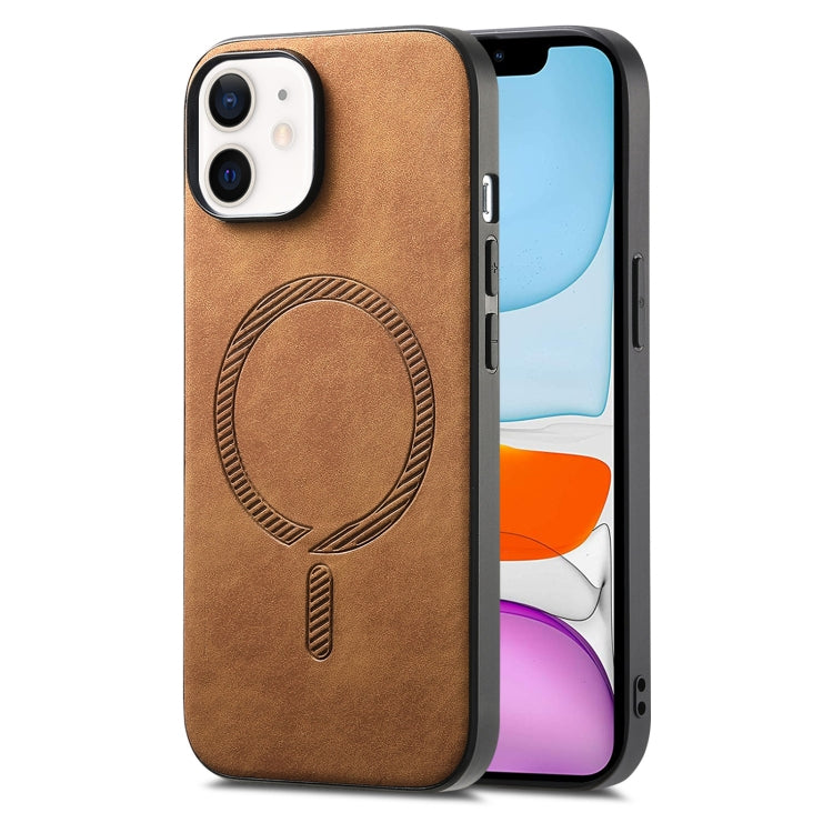 Solid Color Retro Magsafe PU Back Cover Phone Case, For iPhone 11 Pro Max, For iPhone 11, For iPhone 11 Pro