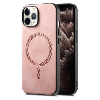 Solid Color Retro Magsafe PU Back Cover Phone Case, For iPhone 11 Pro Max, For iPhone 11, For iPhone 11 Pro