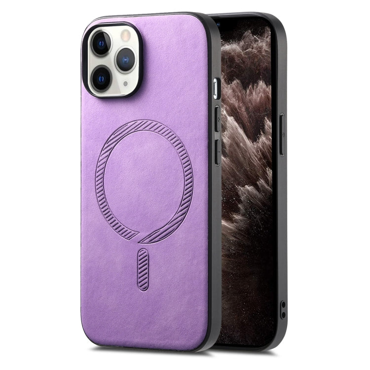 Solid Color Retro Magsafe PU Back Cover Phone Case, For iPhone 11 Pro Max, For iPhone 11, For iPhone 11 Pro