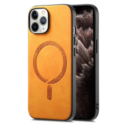 Solid Color Retro Magsafe PU Back Cover Phone Case, For iPhone 11 Pro Max, For iPhone 11, For iPhone 11 Pro