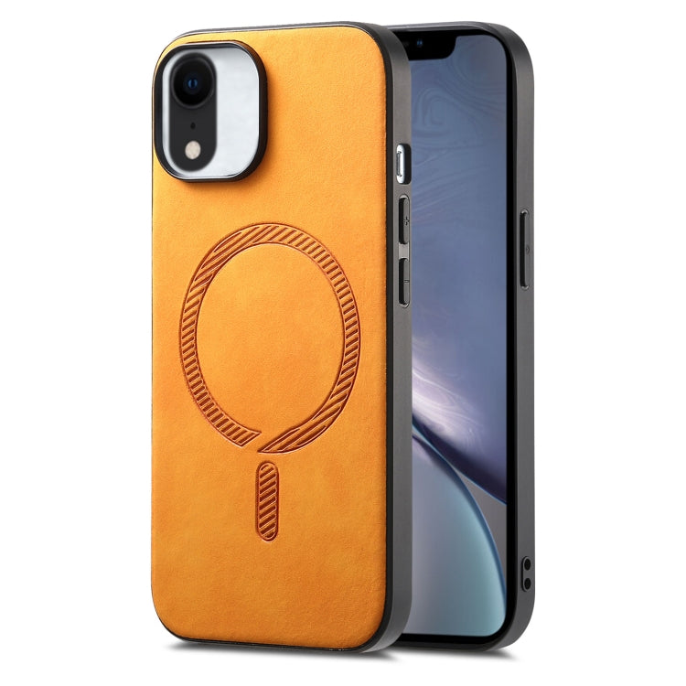 Solid Color Retro Magsafe PU Back Cover Phone Case