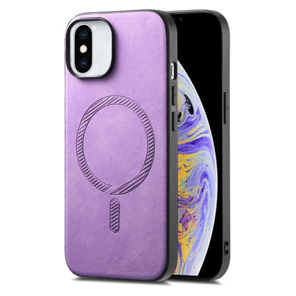 Solid Color Retro Magsafe PU Back Cover Phone Case, For iPhone XR, For iPhone XS Max, For iPhone 7 Plus / 8 Plus