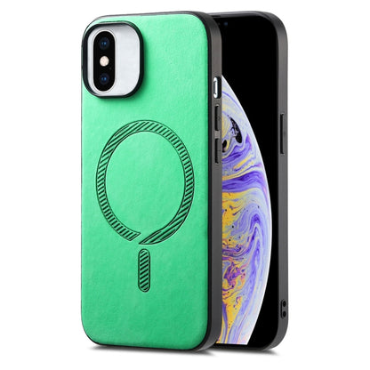 Solid Color Retro Magsafe PU Back Cover Phone Case, For iPhone XR, For iPhone XS Max, For iPhone 7 Plus / 8 Plus