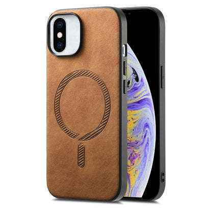 Solid Color Retro Magsafe PU Back Cover Phone Case, For iPhone XR, For iPhone XS Max, For iPhone 7 Plus / 8 Plus