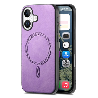 Solid Color Retro Magsafe PU Back Cover Phone Case, For iPhone 16 Pro, For iPhone 16 Plus, For iPhone 16