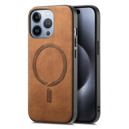Solid Color Retro Magsafe PU Back Cover Phone Case, For iPhone 16 Pro, For iPhone 16 Plus, For iPhone 16