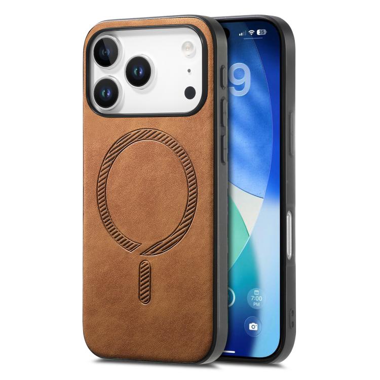 Solid Color Retro Magsafe PU Back Cover Phone Case, For iPhone 17e / 16e, For iPhone 17 Pro Max, For iPhone 17 Pro