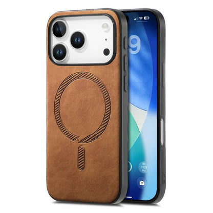 Solid Color Retro Magsafe PU Back Cover Phone Case, For iPhone 17e / 16e, For iPhone 17 Pro Max, For iPhone 17 Pro