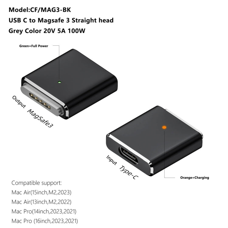 PD100W MagSafe 3 to Type-C Female Magnetic Charging Adapter for MacBook