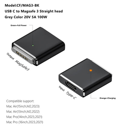 PD100W MagSafe 3 to Type-C Female Magnetic Charging Adapter for MacBook