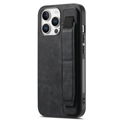 Retro Wristband Holder Leather Back Phone Case, For iPhone 17e / 16e, For iPhone 16 Pro Max, For iPhone 16 Pro, For iPhone 16 Plus